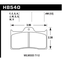 Hawk 0.490in Thickness Wilwood Ferro-Carbon HT-10 Motorsports Brake Pads