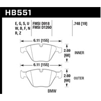 Hawk 2011 BMW 1-Series M HPS 5.0 Front Brake Pads