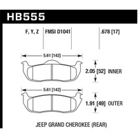 Hawk 06-09 Jeep Commander / 05-09 Grand Cherokee Rear Performance Ceramic Street Brake Pads