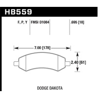 Hawk 06-16 Dodge RAM 1500 / 06-10 Mitsubishi Raider Super Duty Front Brake Pads