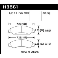 Hawk 07 Chevy Tahoe / 07 GMC Yukon HPS 5.0 Front Brake Pads