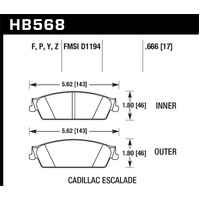 Hawk 07-14 Cadillac Escalade / EXT / ESV HPS 5.0 Rear Brake Pads