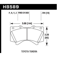 Hawk 08-21 Toyota Land Cruiser HP Plus Brake Pad Set