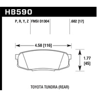 Hawk 08-10 Toyota Land Cruiser / 07-10 Tundra Super Duty Street Rear Brake Pads