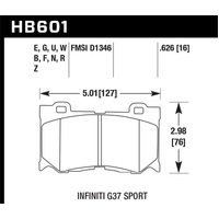 Hawk 2009-2013 Infiniti FB50 Sport HPS 5.0 Front Brake Pads