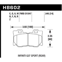 Hawk 2009-2013 Infiniti FX50 Sport HPS 5.0 Rear Brake Pads