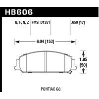 Hawk 2012 Chevrolet Caprice 3.6 HPS 5.0 Front Brake Pads