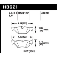 Hawk 2011-2011 BMW 125i HPS 5.0 Rear Brake Pads