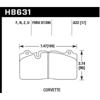 Hawk 09-11 Corvette Z06/ZR-1 (w/Carbon Ceramic Brake Package and Iron rotors) HP+ Autocross Front Br