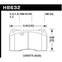 Hawk 2007-2015 Volkswagen Tourareg Base/V6/V6-Sport/TDI HPS 5.0 Performance Rear Brake Pads