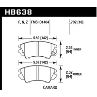 Hawk 10-15 Chevrolet Camaro HPS 5.0 Front Brake Pads