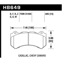 Hawk 2008-2014 Cadillac CTS V HPS 5.0 Front Brake Pads