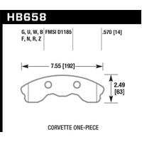 Hawk 06-10 Chevy Corvette (Improved Pad Design) Front Ceramic Sreet Brake Pads