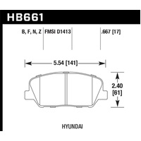 Hawk 10 Hyundai Genesis Coupe (w/o Brembo Breaks) HPS Street Front Brake Pads