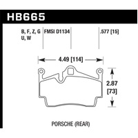 Hawk 2012-2015 Porsche Boxster DTC-60 Race Rear Brake Pads