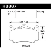 Hawk 2012 Porsche 911 HP Plus Front Street Brake Pads