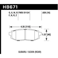 Hawk 11+ Subaru Legacy GT HPS Street Rear Brake Pads