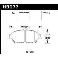 Hawk Lexus 02-03/04-06 ES300/330 Toyota 98-12 Tacoma/Adynl Models Street Perf Ceramic Ft Brake Pads