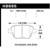 Hawk 12 Audi A3 / 11-12 VW Golf GTI/Jetta S/Jetta SE/Jetta SEL/Jetta TDI HPS Street Rear Brake Pads