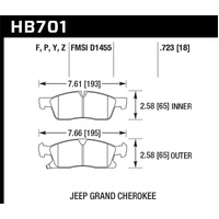 Hawk 11-12 Dodge Durango / 11-12 Jeep Grand Cherokee HPS 5.0 Front Street Brake Pads