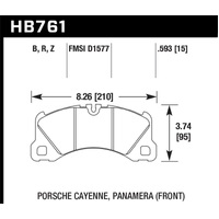 Hawk 10-13 Porsche Panamera / 12-15 Cayenne  Performance Ceramic Luxury & Touring Front Brake Pad