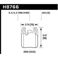 Hawk 12-16 BMW 328i HPS 5.0 Rear Brake Pads