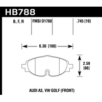 Hawk 15-17 VW Golf / Audi A3/A3 Quattro Front High Performance Brake Pads