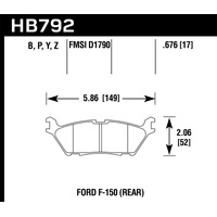 Hawk 15 Ford F-150 HPS 5.0 Rear Brake Pads