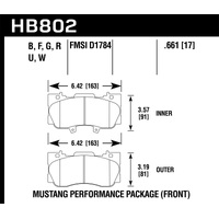 Hawk 15-17 Ford Mustang Performance Pkg (NON GT) HPS Front Brake Pads