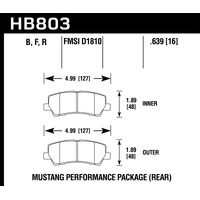 Hawk 16-17 Ford Mustang Brembo Package HPS 5.0 Rear Brake Pads