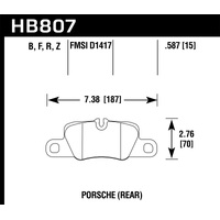 Hawk 2014 Porsche 911 Performance Ceramic Street Rear Brake Pads