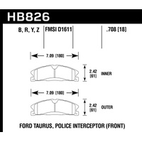 Hawk 13-16 Ford Taurus SHO / 13-16 Lincoln MKS HPS 5.0 Front Brake Pads