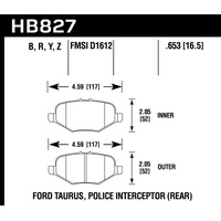 Hawk 13-16 Ford Taurus SHO HPS 5.0 Rear Brake Pads