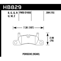 Hawk 12-17 Porsche 911 DTC-80 Race Rear Brake Pads