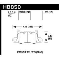 Hawk 14-17 Porsche 911 GT3 DTC-60 Race Rear Brake Pads