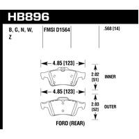 Hawk 16-18 Ford Focus HPS 5.0 Rear Brake Pads