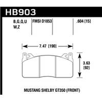 Hawk DTC-80 15-17 Ford Mustang Shelby GT350/GT350R Front Brake Pads