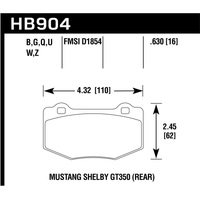 Hawk 15-17 Ford Mustang Shelby GT350/GT350R DTC-60 Race Rear Brake Pads