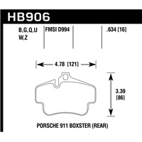 Hawk 02-10 Porsche 911 HPS 5.0 Rear Brake Pads