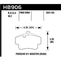 Hawk 02-10 Porsche 911 HP+ Street Rear Brake Pads