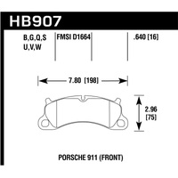 Hawk 2016 Porsche 911 Carrera S HPS 5.0 Front Brake Pads