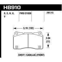 Hawk 15-16 Cadillac XTS / Chevrolet Corvette HPS 5.0 Front Brake Pads