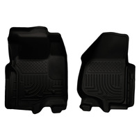 Husky Liners 11-12 Ford Super Duty Crew & Extended Cab WeatherBeater Front Row Black Floor Liners