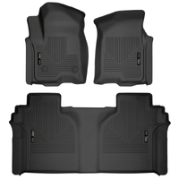 Husky Liners 19-23 Chevrolet Silverado 1500 Crew Cab WeatherBeater Blk Front & 2nd Seat Floor Liners