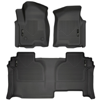 Husky Liners 19-23 GMC Sierra 1500 Double Cab Weatherbeater Black Front & 2nd Seat Floor Liners