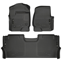 Husky Liners 17-19 F-250/F-350/F-450 Crew Cab Weatherbeater Black Front & 2nd Seat Floor Liners