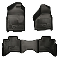 Husky Liners 03-08 Dodge Ram 1500/2500/3500 Quad Cab WeatherBeater Combo Black Floor Liners