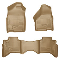 Husky Liners 03-08 Dodge Ram 1500/2500/3500 Quad Cab WeatherBeater Combo Tan Floor Liners