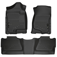 Husky Liners 07-12 Chevy Silverado/GMC Sierra Crew Cab WeatherBeater Combo Black Floor Liners