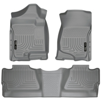 Husky Liners 07-12 Chevy Silverado/GMC Sierra Crew Cab WeatherBeater Combo Gray Floor Liners